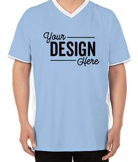 Augusta Cutter+ UPF 50 V-Neck Jersey - Color: Columbia Blue / White