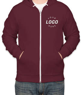 Embroidered Bella + Canvas Ultra Soft Zip Hoodie - Color: Maroon