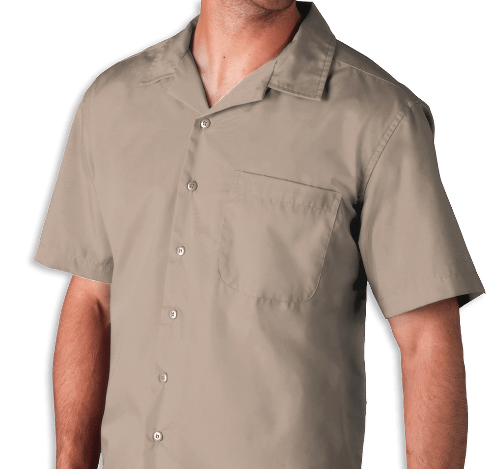 Blue Generation Poplin Short Sleeve Camp Shirt - Embroidered-default