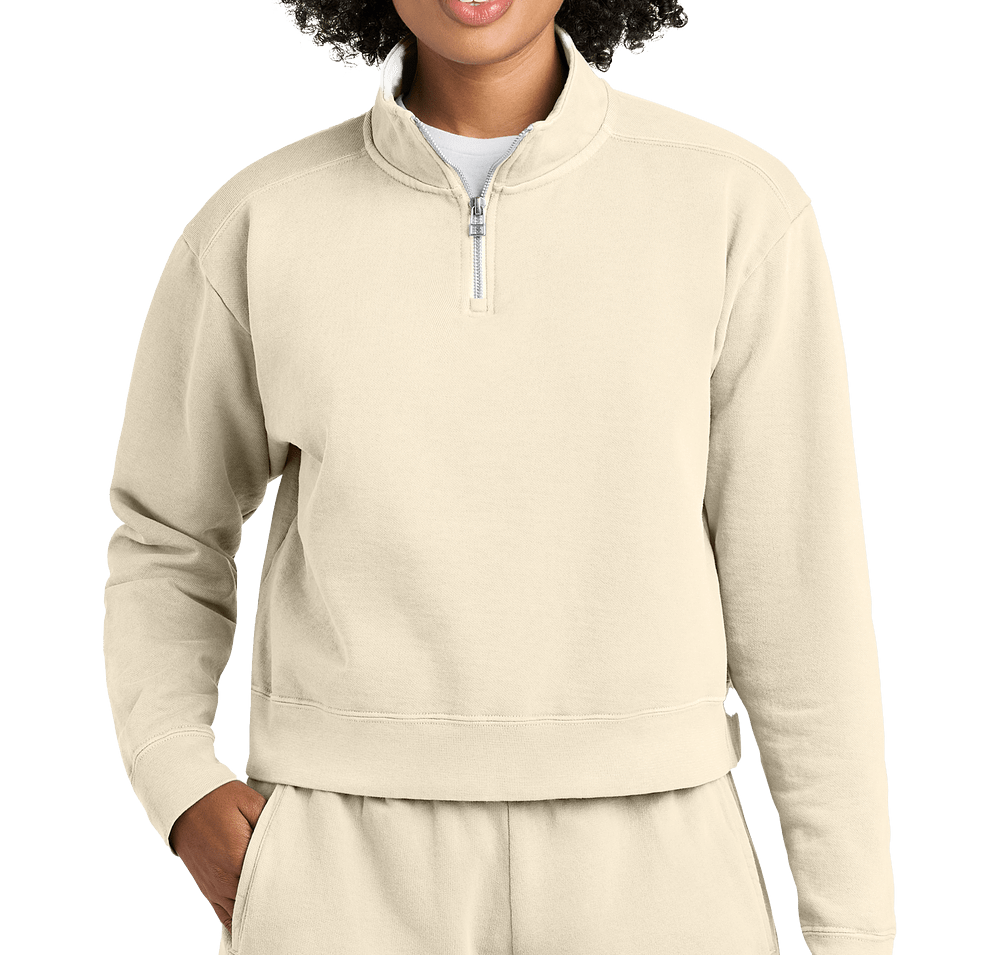 Comfort Colors Women's Garment-Dyed Cropped Quarter Zip Sweatshirt-default