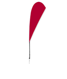 Full Color 8’ Streamline Teardrop Flag with Ground Spike - Color: Cardinal