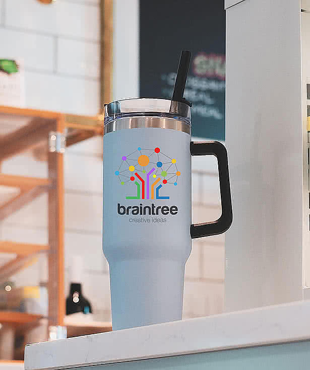 Full Color 40 oz. Intrepid Stainless Steel Tumbler with Straw