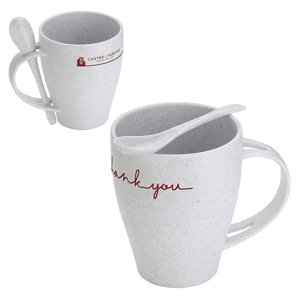 Sip 'N Stir 12 oz. Bamboo Mug with Spoon