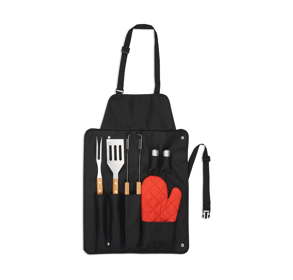 BBQ Now Apron and 7-Piece BBQ Set-default