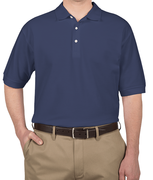 Devon & Jones Pima Pique Polo - Printed in True Royal
