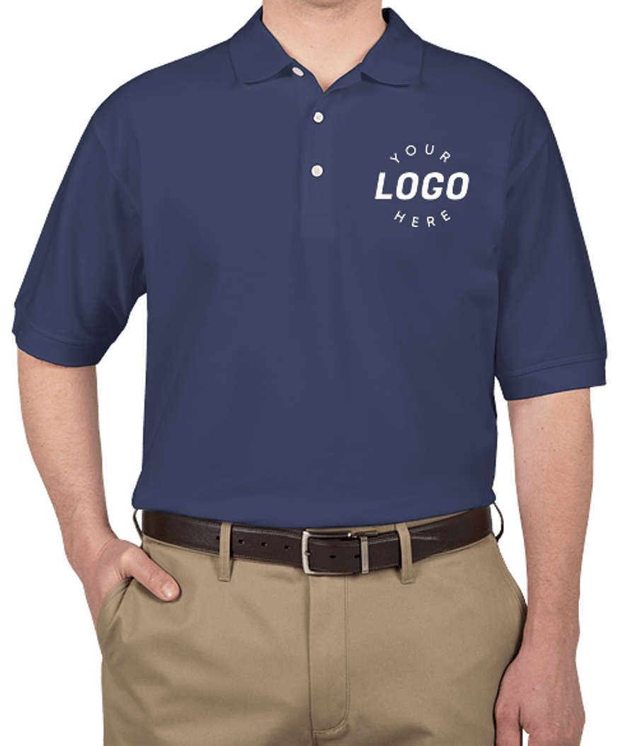 Devon & Jones Pima Pique Polo - Printed in True Royal