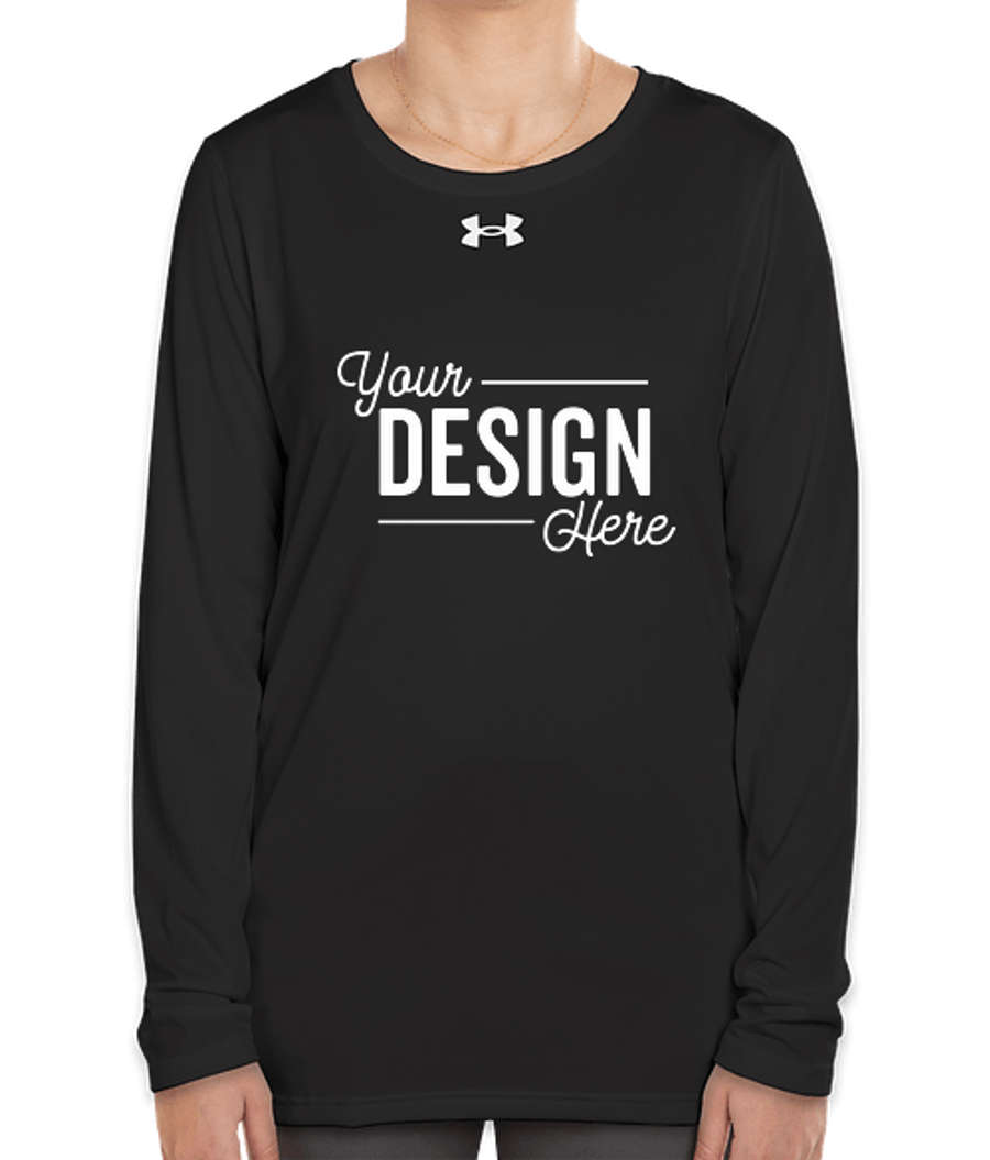 Under Armour Women's Team Tech Recycled Long Sleeve Performance Shirt in Black / White