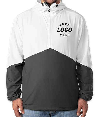 Russell Athletic Legend Half Zip Hooded Sweatshirt - White / Stealth