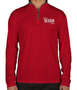 Badger Contrast Quarter Zip Performance Shirt - Color: Red / Graphite