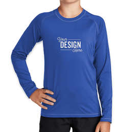 Sport-Tek Youth Long Sleeve Rash Guard Shirt - Color: True Royal