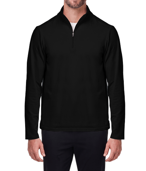 Devon & Jones Raleigh Stretch Quarter Zip Performance Shirt in Black