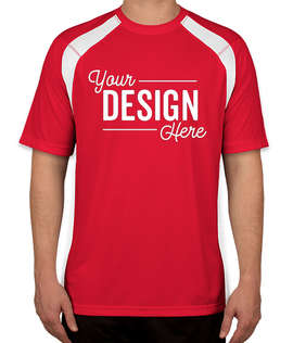 Sport-Tek Colorblock Performance Shirt - Color: True Red / White