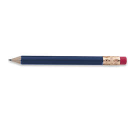 Round Wood Golf Pencil with Eraser - Color: Dark Blue