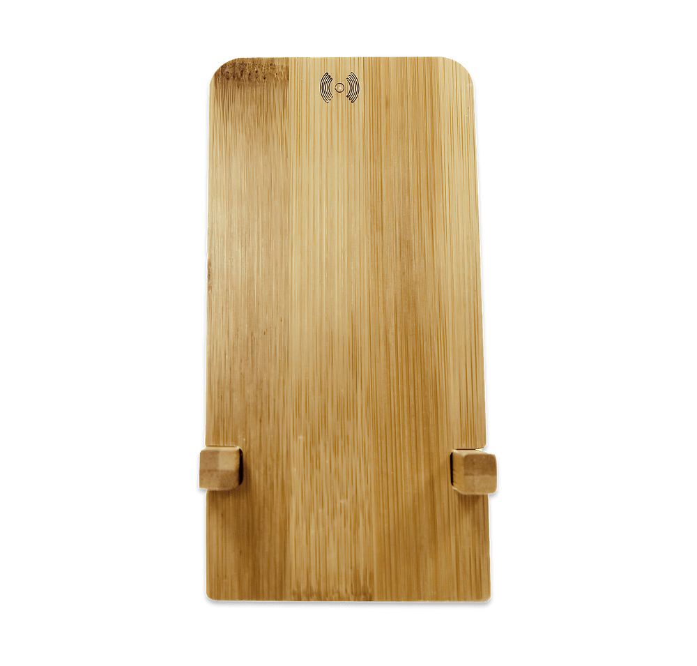 Laser Engraved Bamboo Wireless Charging Phone Stand-default