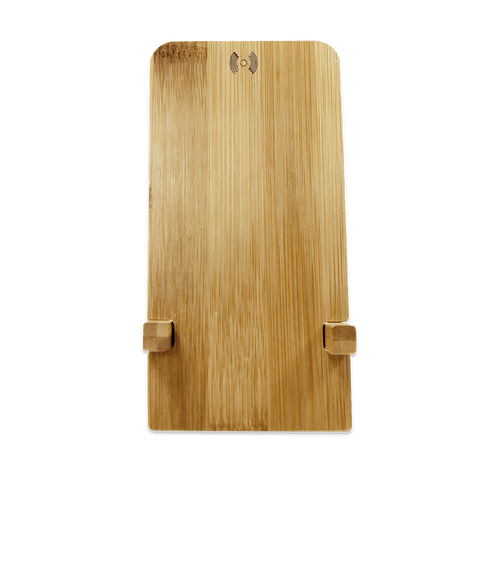 Laser Engraved Bamboo Wireless Charging Phone Stand in Bamboo