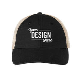 Econscious Recycled Hemp Washed Trucker Hat - Color: Black / Oyster