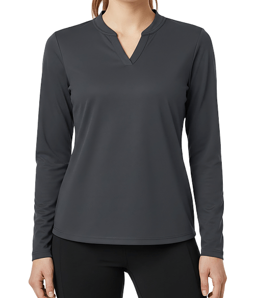 Core 365 Women's Nova Long Sleeve Performance Pique Polo in Carbon