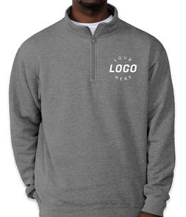 Port & Company Core Quarter Zip Sweatshirt - Embroidered - Color: Graphite Heather