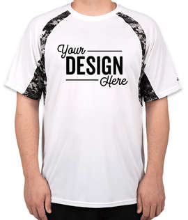 Badger Digital Camo Contrast Performance Shirt - Color: White