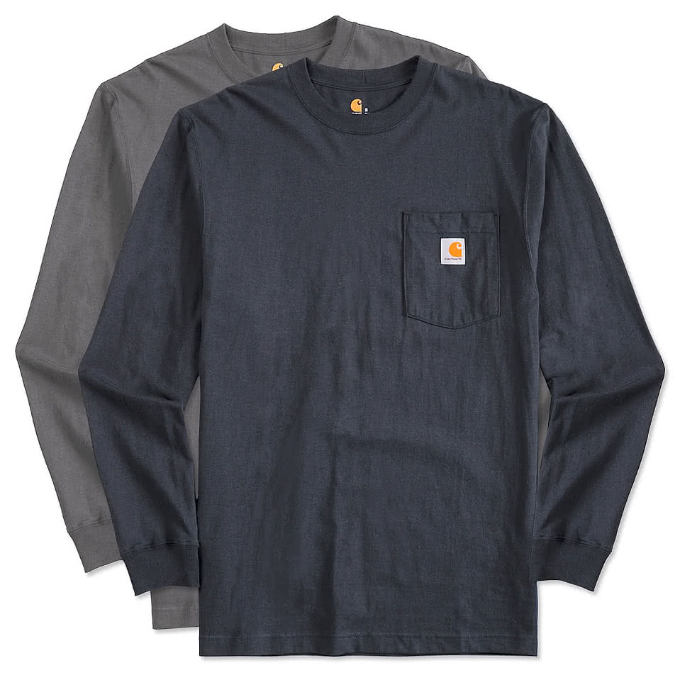 Carhartt Workwear Crewneck Long Sleeve Pocket T-shirt - Embroidered