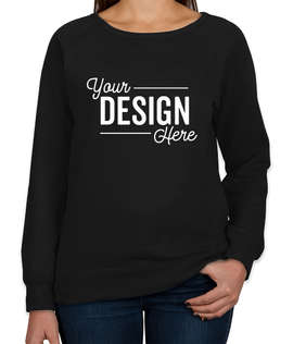 Independent Trading Women's Lightweight Crewneck Sweatshirt - Color: Black