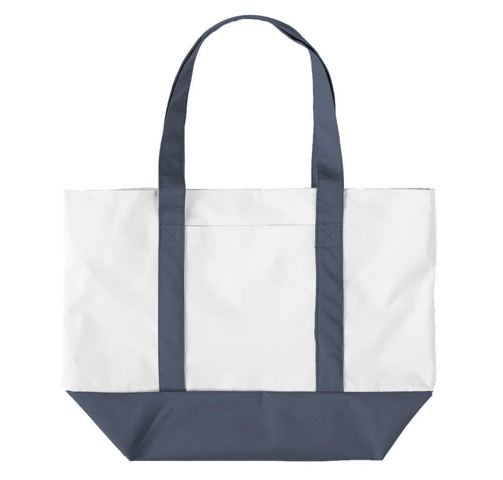 Embroidered Large Poly Zippered Tote Bag-default