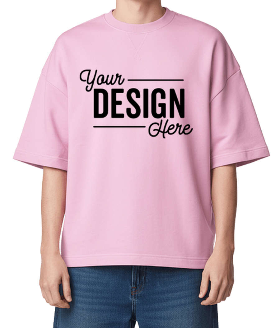 American Apparel Heavyweight French Terry T-shirt in Powder Pink