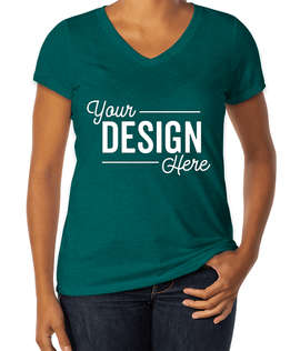 District Women's Tri-Blend V-Neck T-shirt - Color: Heathered Teal