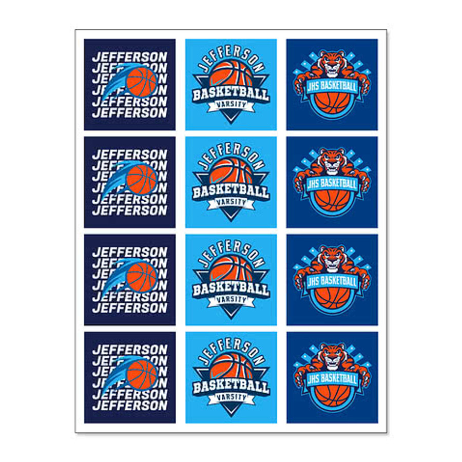 Full Color 2.5 in. Square Sticker Sheet (12 stickers/sheet) in White