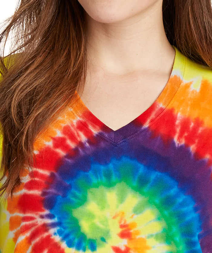 Reverse Tie Dye Rainbow Hollow Out V Neck Short Sleeve Tee Shirt for Women  Summer Basic Tops Keyhole Neck Tshirts Blouse(Black Rock Tennessee,S) at   Women's Clothing store