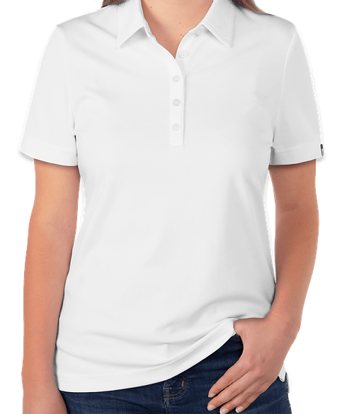 TravisMathew Women's Oceanside Solid Performance Polo - Embroidered in White