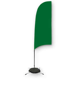 Full Color 9’ Streamline Razor Flag with Cross Base - Color: Kelly Green