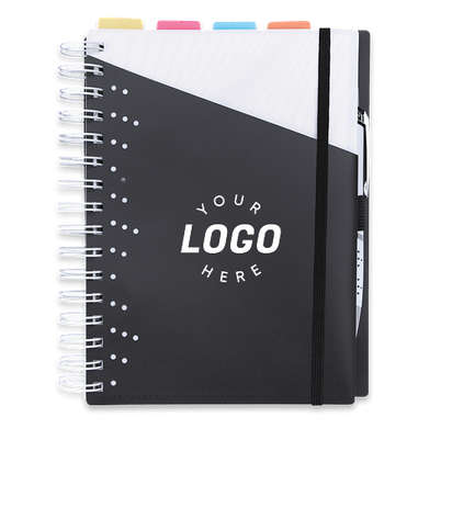 Souvenir Plastic Cover Notebook with Vertex Pen - Black