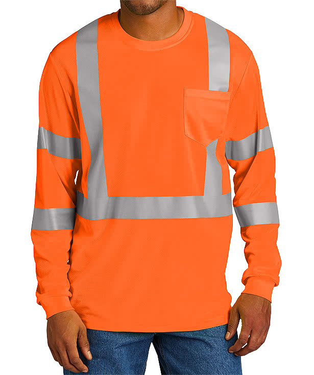 CornerStone Class 3 Mesh Long Sleeve Safety Pocket T-shirt