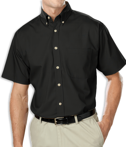 Blue Generation Superblend Poplin Short Sleeve Dress Shirt - Printed in Black