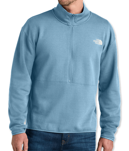The North Face Double-Knit Half Zip Pullover in Steel Blue