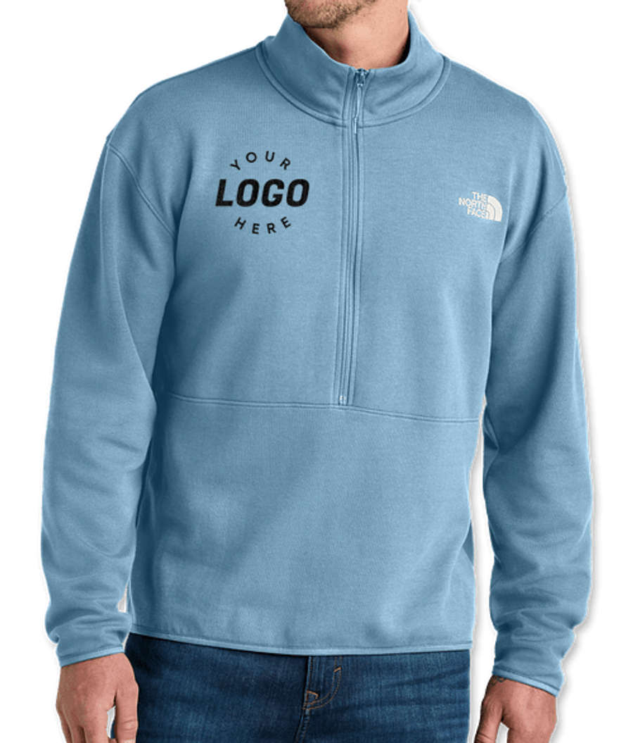 The North Face Double-Knit Half Zip Pullover in Steel Blue