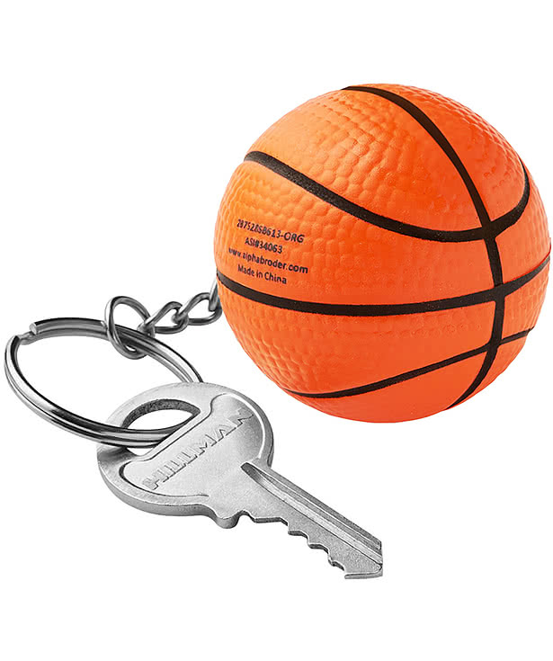 Orange Basketball Stress Reliever Keychain