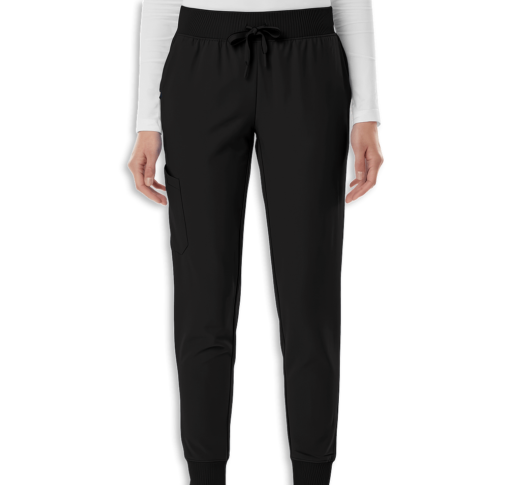 Jaanuu Women's Petite Silex Knit-Waist Jogger Scrub Pant - Embroidered-default