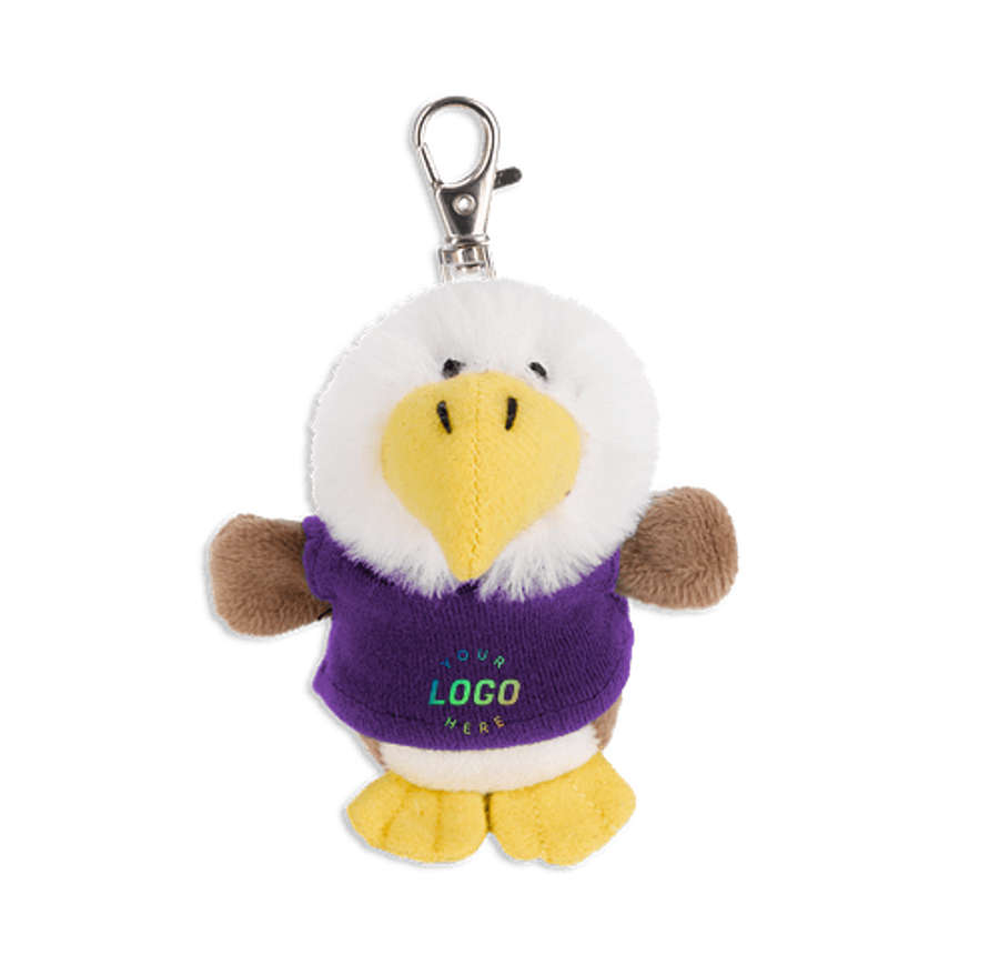 Full Color Wild Bunch 4" Eagle Plush Animal Keychain in Purple