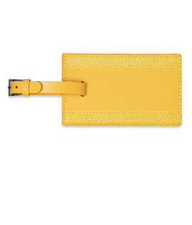 Debossed Majestic Leather Luggage Tag - Color: Yellow