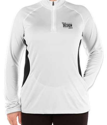 Adidas Women's 100% Recycled Quarter Zip Performance Shirt - White / Carbon