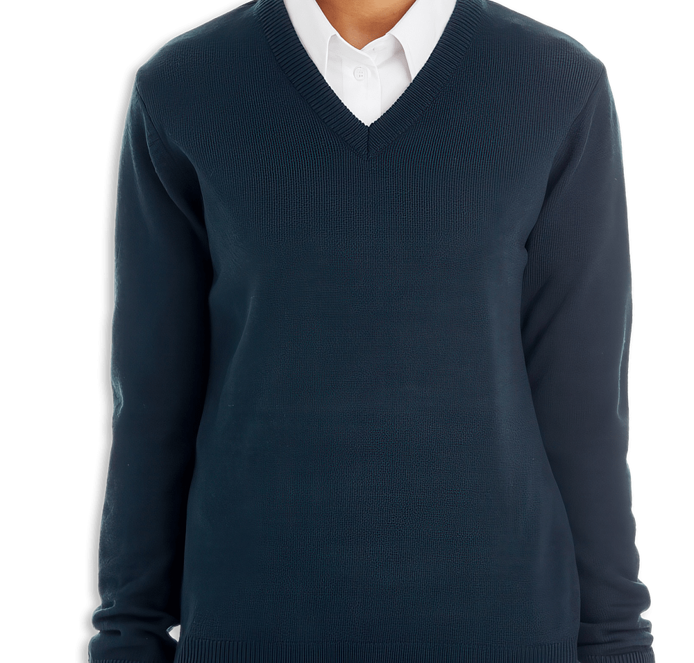 Harriton Women's Pilbloc Jersey Knit V-Neck Sweater-default