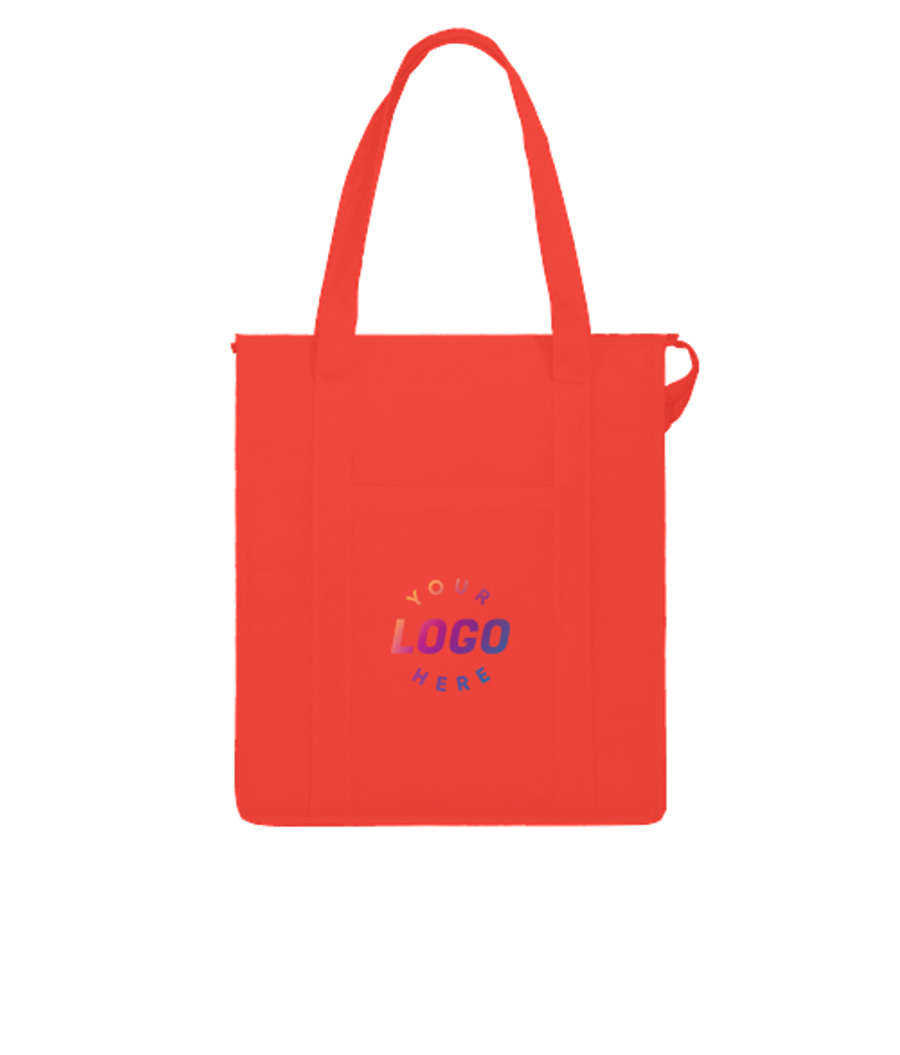 Hercules Zippered Insulated Grocery Tote Bag in Red