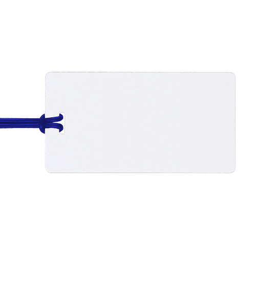 Instalam Self Laminating Tag in White w/Blue Loop Strap
