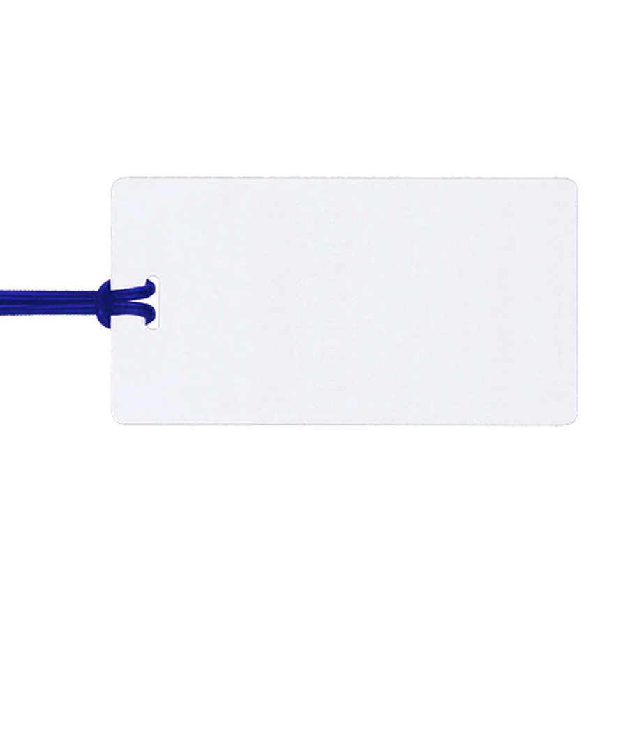 Instalam Self Laminating Tag in White w/Blue Loop Strap