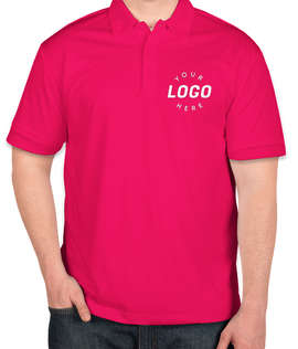 Port Authority Silk Touch Performance Polo - Screen Printed - Color: Pink Raspberry