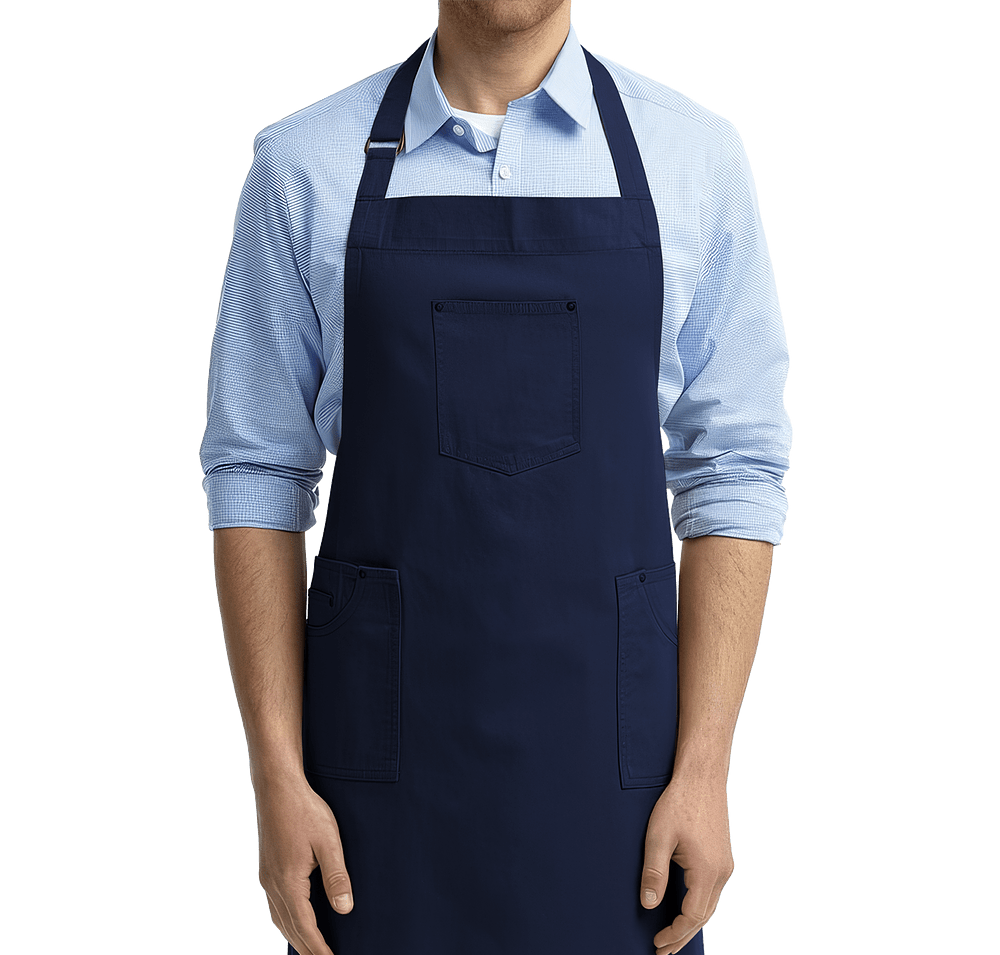 Artisan Collection Chino Full Length Three-Pocket Apron - Embroidered-default