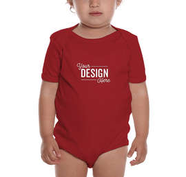 Royal Apparel USA-Made Organic Baby Bodysuit - Color: Cherry Red