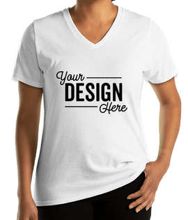 Port & Company Women's Core Cotton V-Neck T-shirt - Color: White